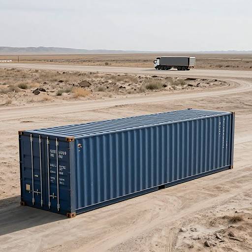 Isolated Shipping Container in Remote Landscape