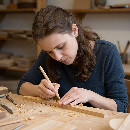 Woman Wood Carving by Fred Zavadil