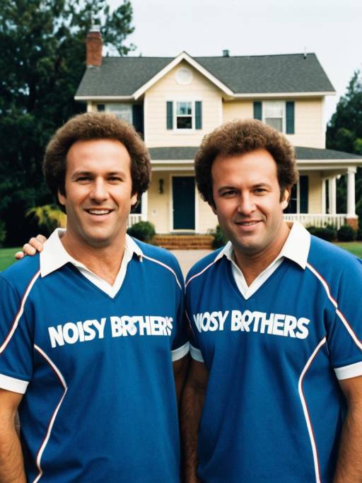 Step Brothers Costume Duo in Front of House