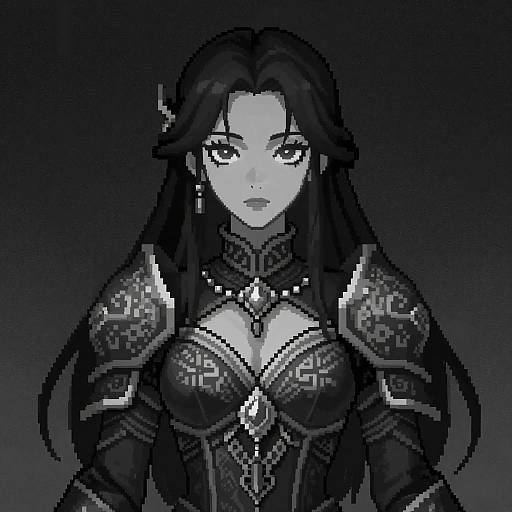 Ghostly Young Woman NPC in Pixel Art