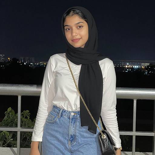 Young Woman in Hijab by Cityscape