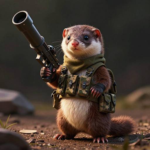 Weasel Soldier Holding Rocket Launcher