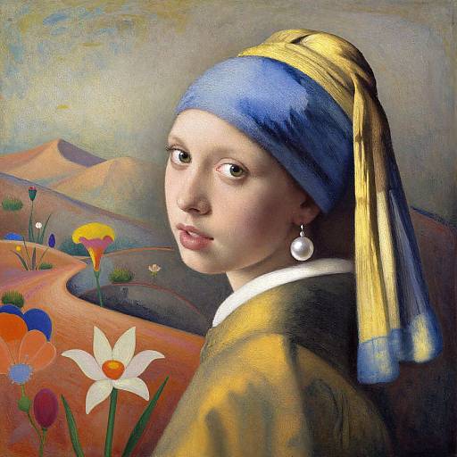 Classical Portrait Meets Desert Florals