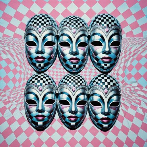 Psychedelic Retro Collage with Optical Illusions