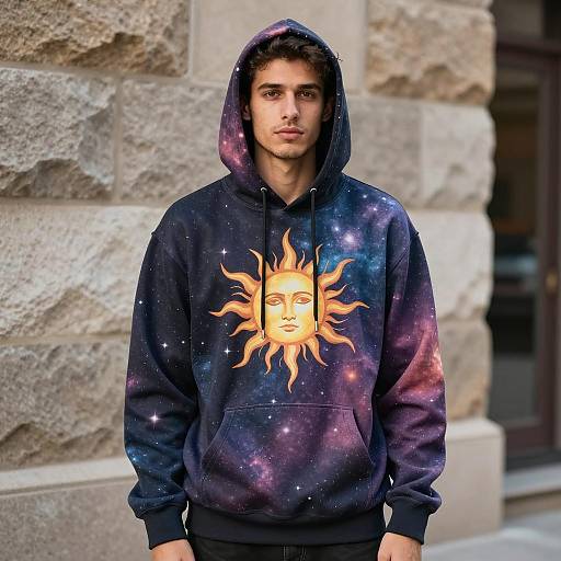 Photorealistic Young Man in Nebula Costume