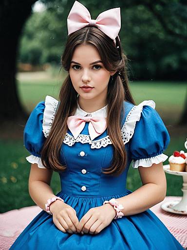 Alice Wonderland Tea Party Blue Dress