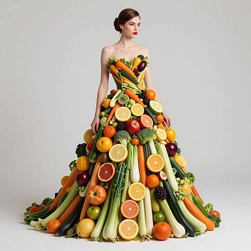 Fruit and Vegetable Fashion Illustration