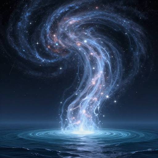 Cosmic Vortex Over Tranquil Sea