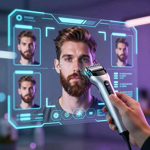 Futuristic AI Beard Removal Interface