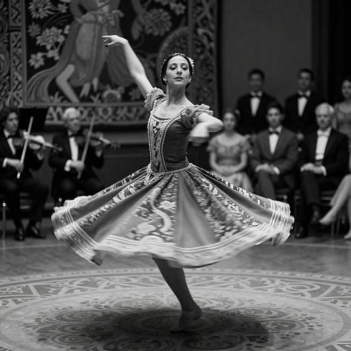 Elegant Dance in Timeless Black-and-White