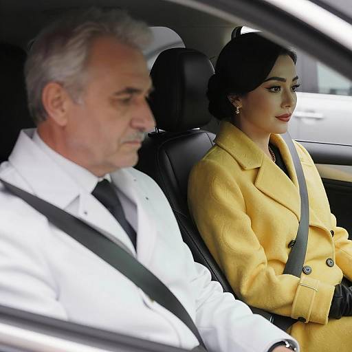 Intense Car Ride with Elegant Companions