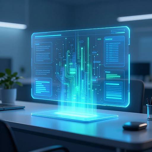 Holographic AI Interface Over Desk