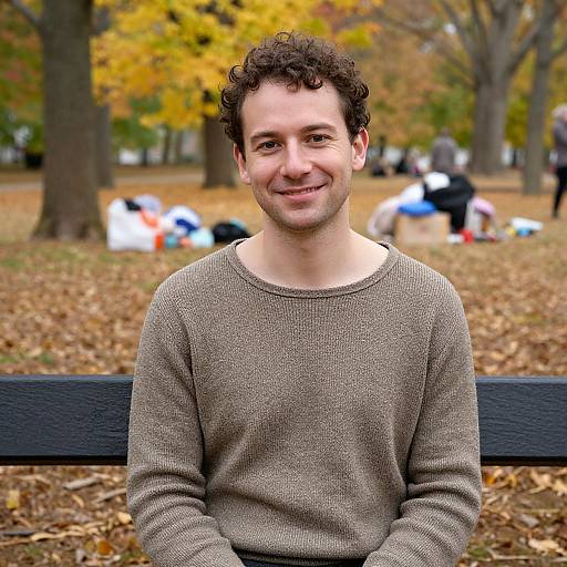 Autumn Park Portrait of Friendly Man