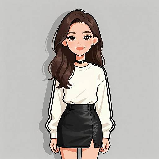 Edgy Woman in Stylish Outfit