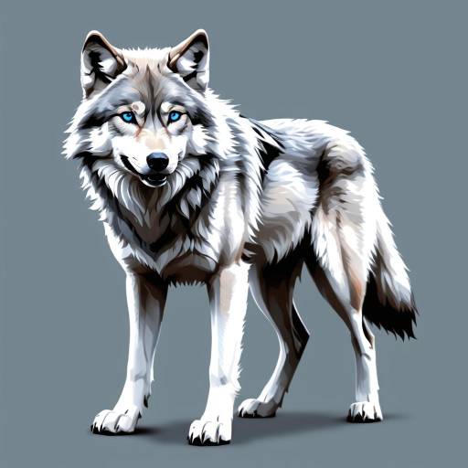 Realistic Wolf Portrait with Blue Eyes Realistic Wolf Portrait with Blue Eyes