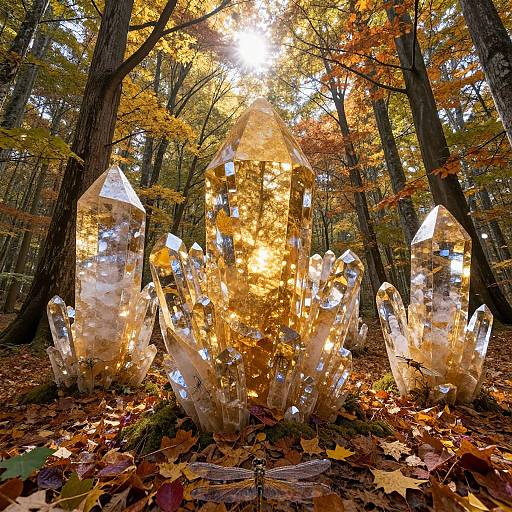 Surreal Autumn Crystal Forest View