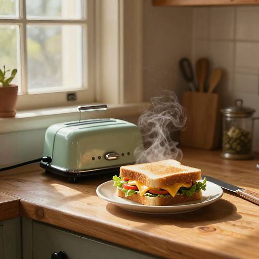 Cozy Vintage Kitchen with Sandwich