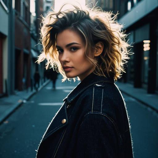 Urban Fashion Model with Tousled Hair