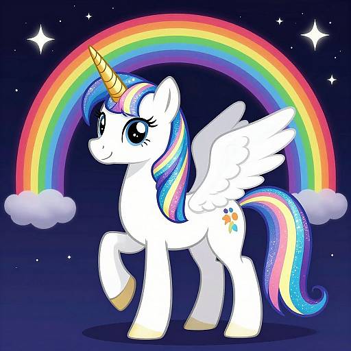 Whimsical Rainbow Unicorn Illustration