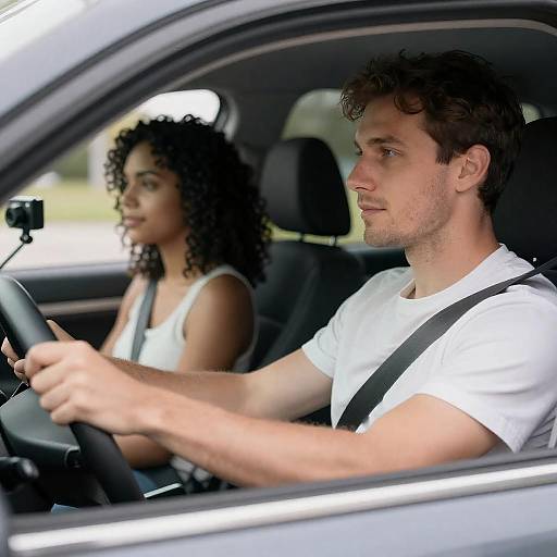 Couple Driving with Dashboard Camera