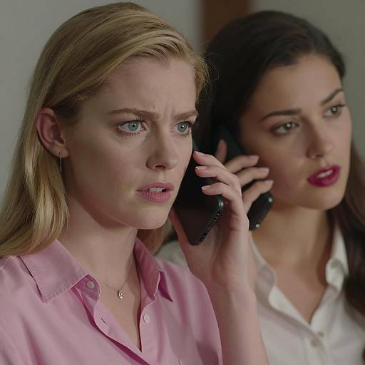 Intense Expressions of Two Women Close-Up