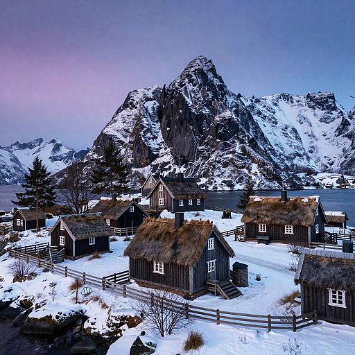 Photorealistic Nordic Viking Glacial Village