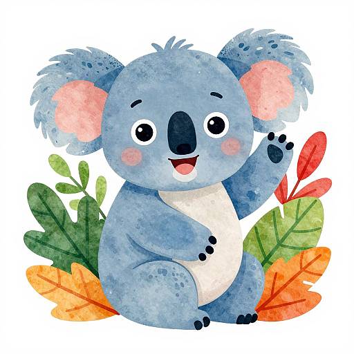Playful Watercolor Koala Illustration