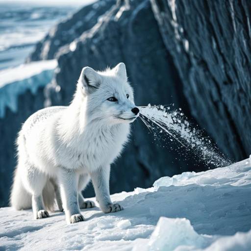 Majestic Arctic Fox in Frozen Landscape Majestic Arctic Fox in Frozen Landscape