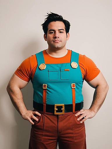 Man in Wreck-It Ralph Cosplay Costume