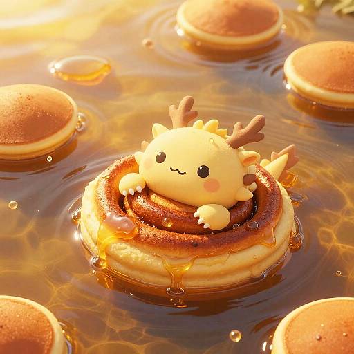 Cinnamon Roll Dragon in Honeycomb Lake