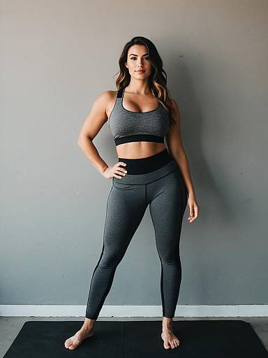 Fit Woman in Charcoal Grey Activewear