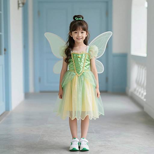Girl in Tinkerbell Fairy Costume