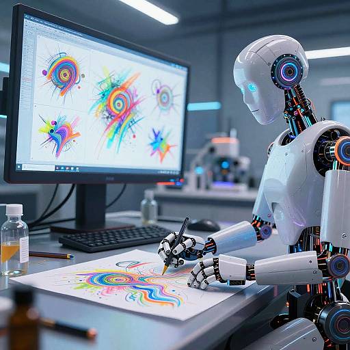 Futuristic AI Creating Digital Art