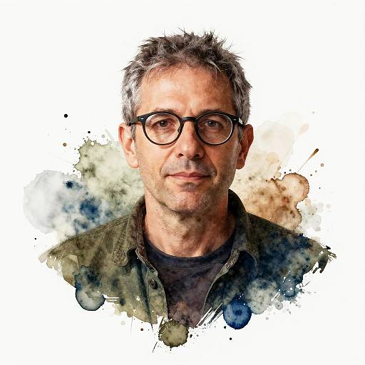 Stylized Watercolor Portrait of Man