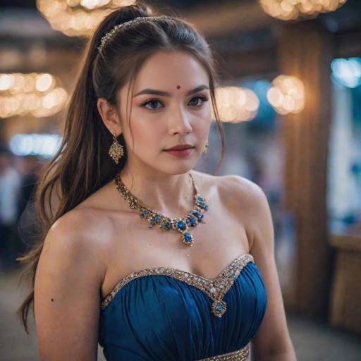 Confident Girl with Ponytail and Jewelry
