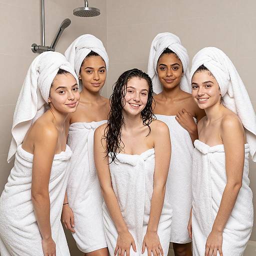 Girls' Day Out in a Shower Room