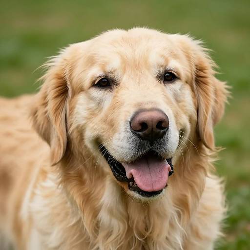 Elderly Golden Retriever Being Petted