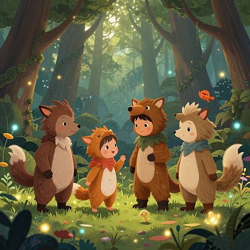 Children in Fantasy Animal Costumes