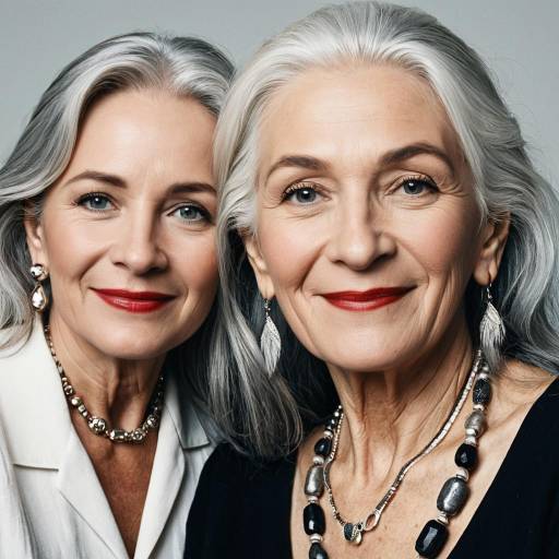Elegant Mature Women with Silver Hair