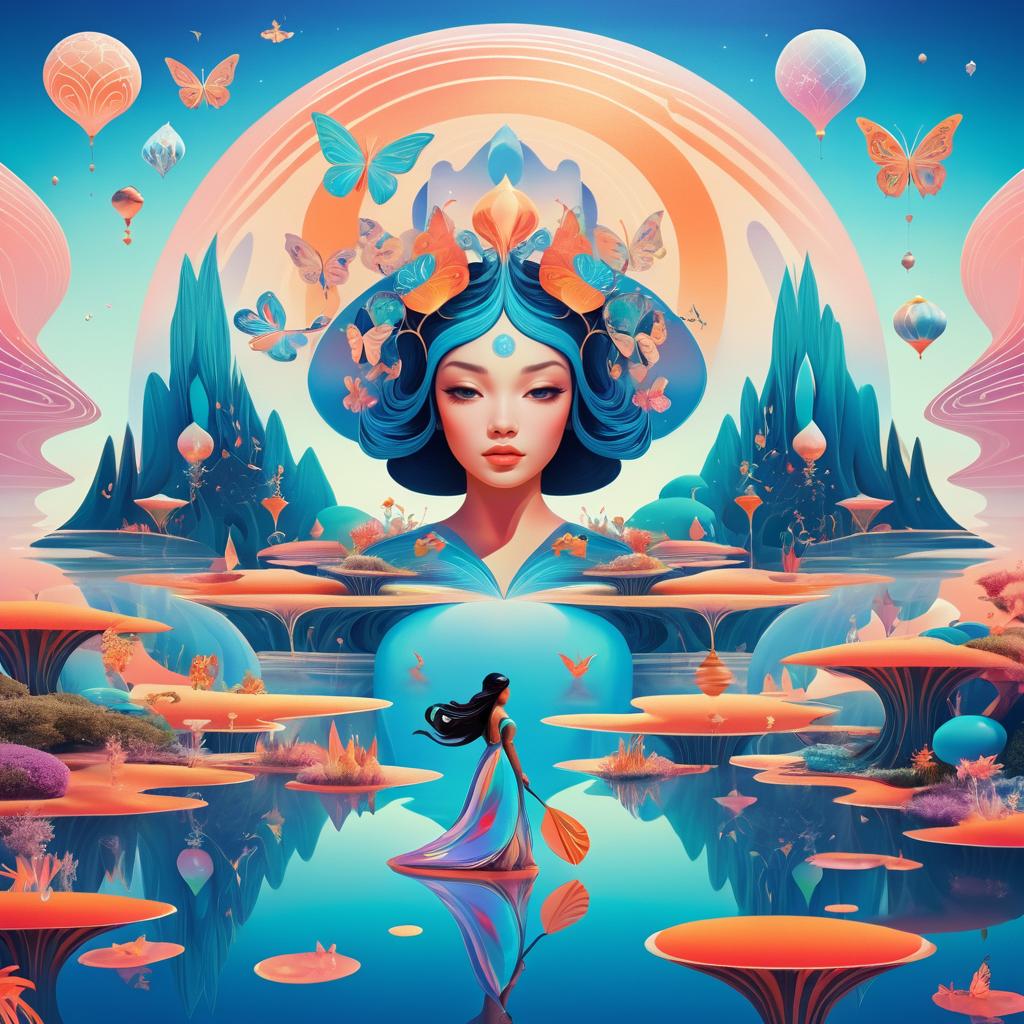 Surreal Female Seer with Butterfly