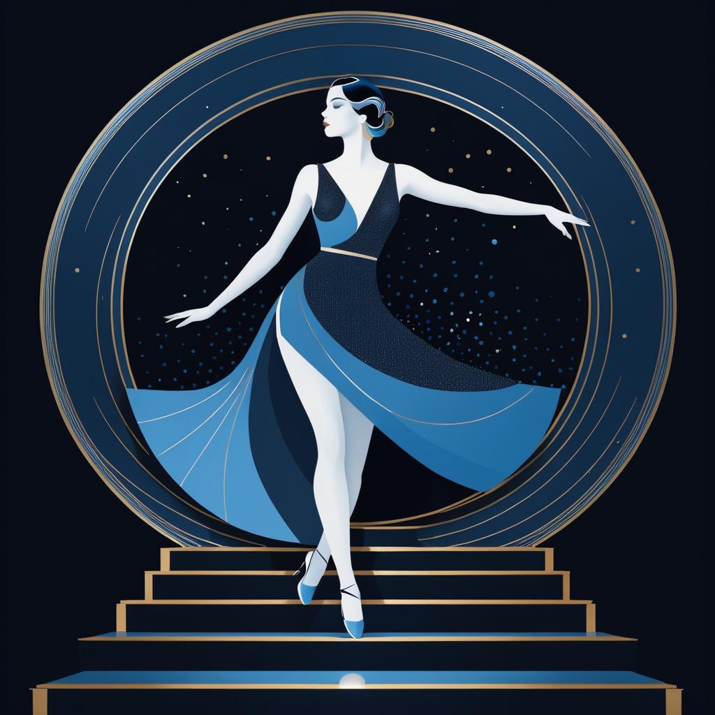 Art Deco Minimalist Dancer Illustration