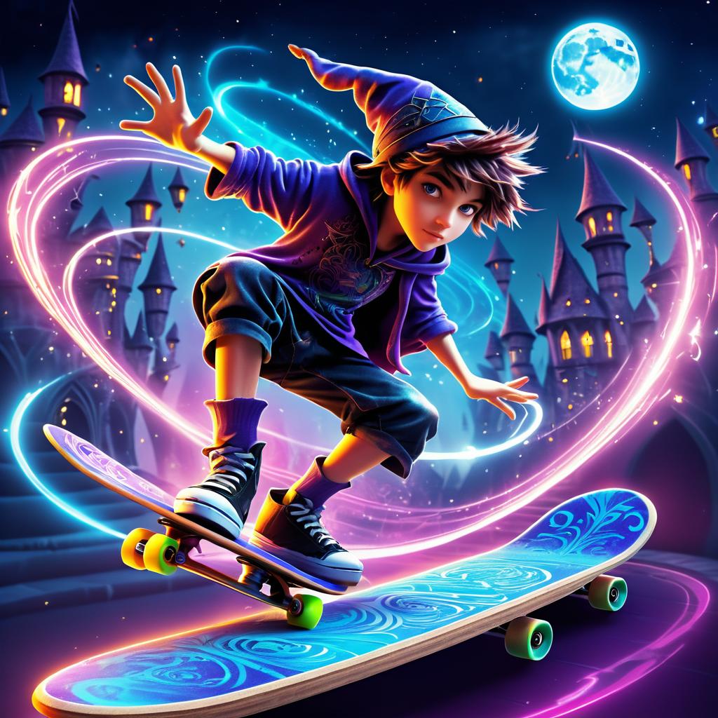 Magical Skateboarding: Enchanted Tricks Adventure