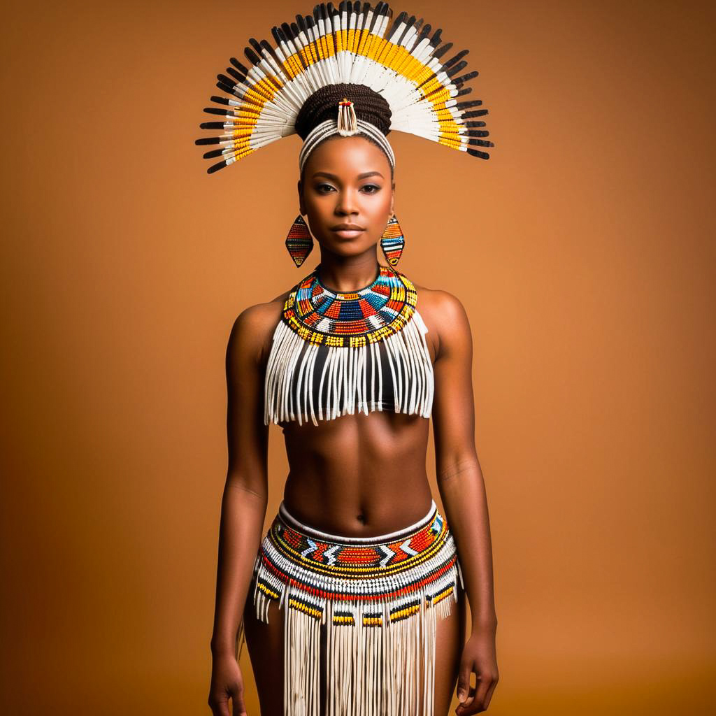 Elegant Zulu Woman in Vibrant Display