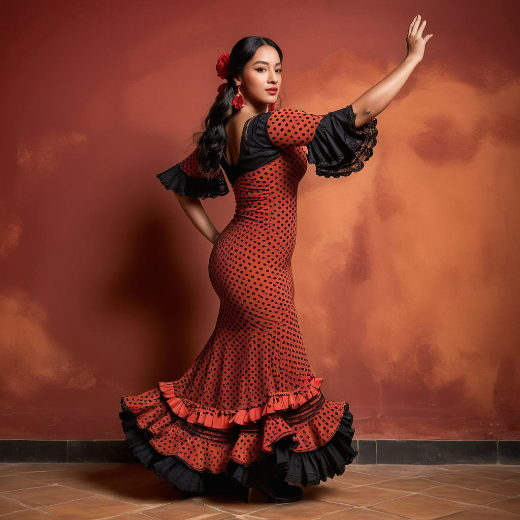 Elegant Flamenco Dancer in Traditional Attire