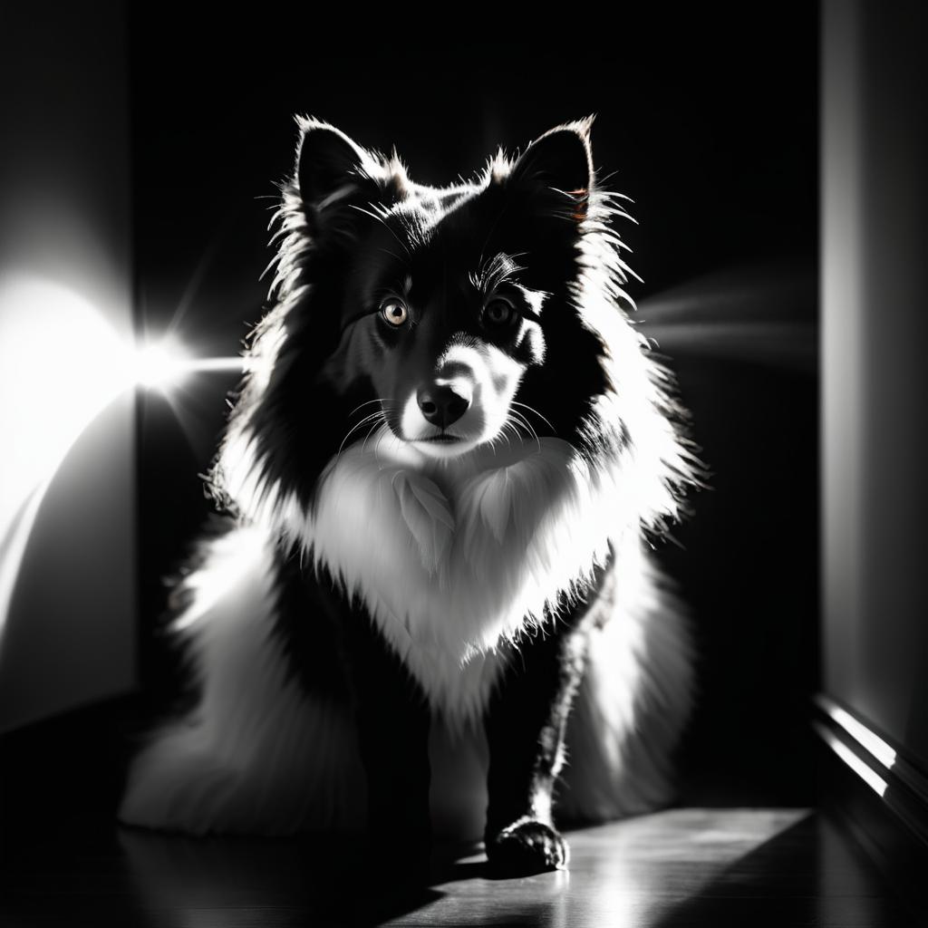 Dramatic Black and White Pet Photography