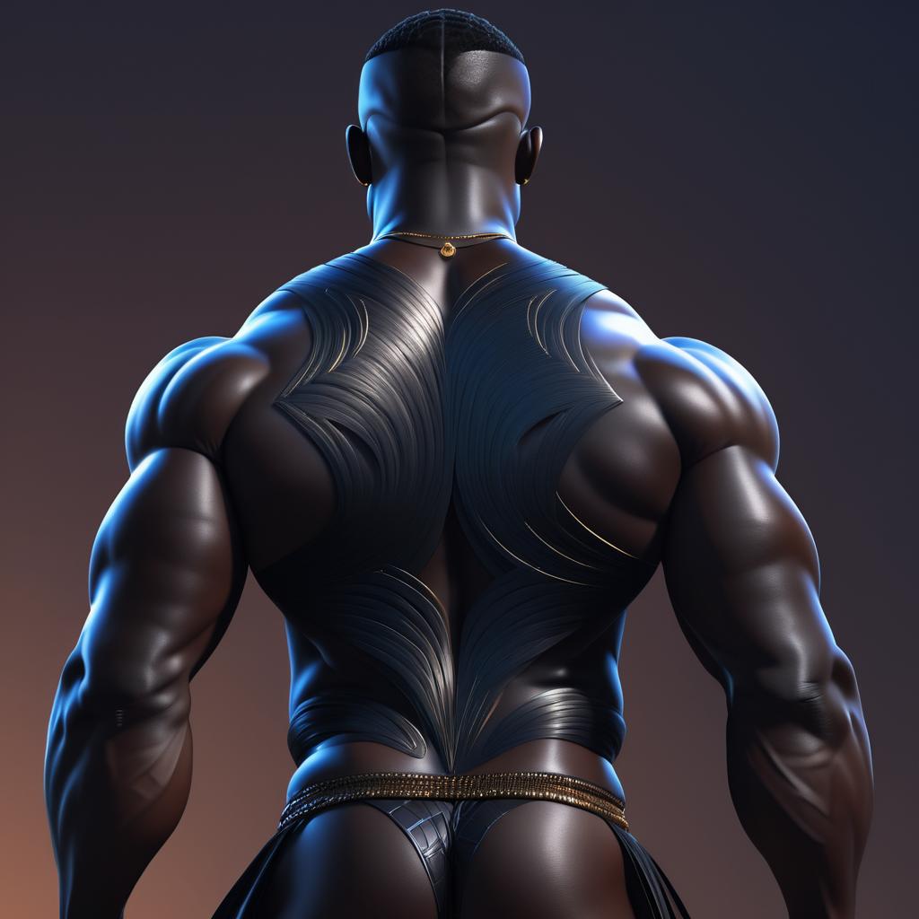 Surreal Portrait of Muscular African Man