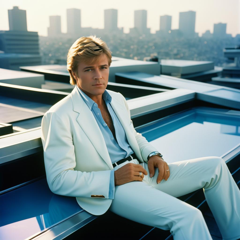 Robert Redford: Futuristic Rooftop Serenity