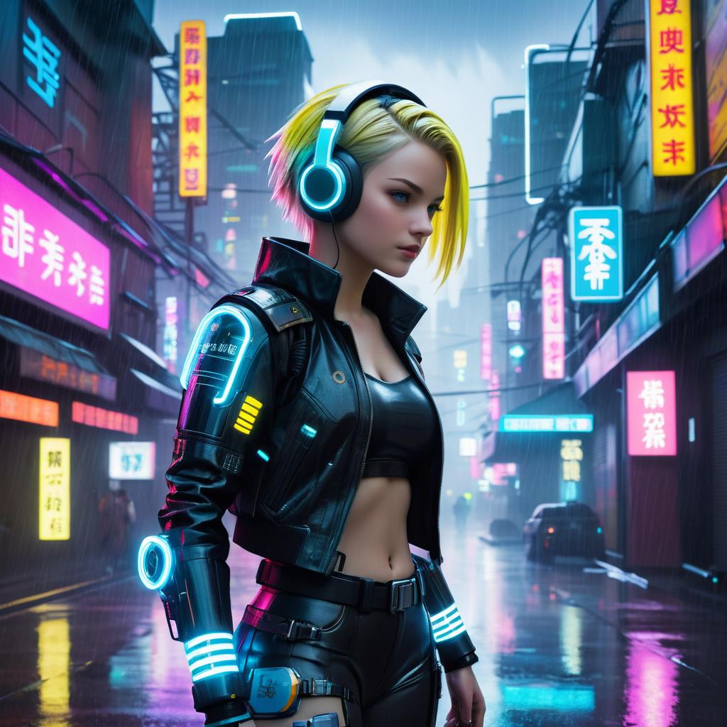 Cyberpunk Android 18 in Neon City