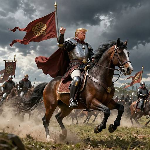 Donald Trump on Armored Horse Battlefield
