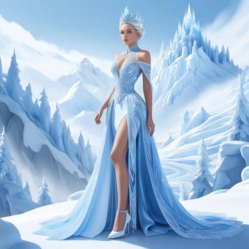 Majestic Ice Queen in Mountain Landscape